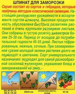 Шпинат Для заморозки 3г (Аэлита)