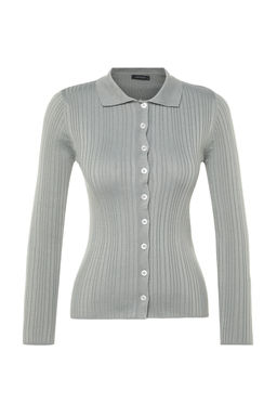 Mint Merserize Gorunumlu Fitilli Polo Yaka Triko H?rka TWOAW20HI0070