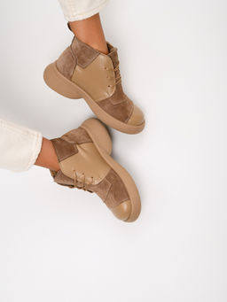 Ботинки 305.927ka.Круассан+коричневый капучино замша/шерсть