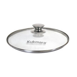 Крышка стеклянная 160мм с ободом и ручкой из нерж.стали, деколь серая с16т112