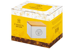 Ёмкость для соли 1,5 л 14*11*11 см SALT с бамбуковой крышкой, белая - Elan gallery фото 11