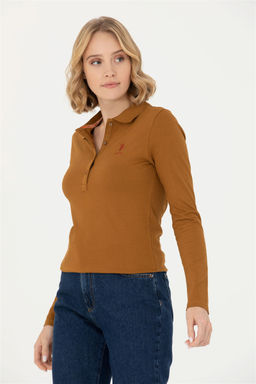 Женская базовая толстовка с воротником поло кокосового цвета Неожиданная скидка в корзине