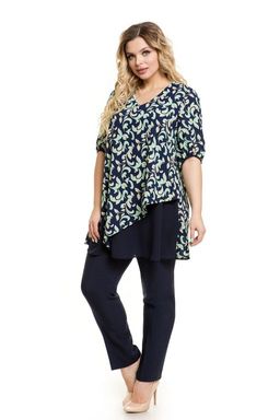 Блузка 1016 бирюзовый узор - Novita фото 5