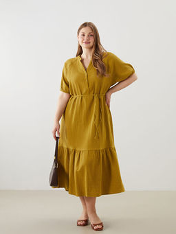 Ka??k Yaka M?slin Elbise