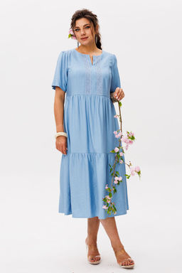 Платье ANELLI 1604 голубое кружево