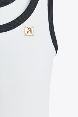 ZARA TOP WITH CONTRAST TRIMS AND BROOCH  фото 16