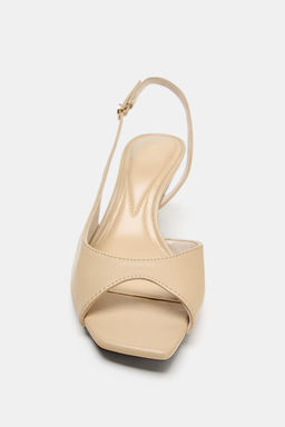 SANDALIA TAC?N ASIM?TRICO / Blanco Crudo - Zara фото 4