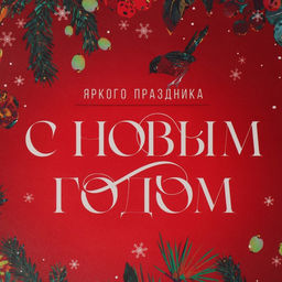 Цена за 5 шт. Коробка для кондитерских изделий новогодняя с пластиковой крышкой «С Новым годом», 21×21×3 см