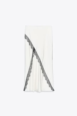 SATIN MIDI SKIRT WITH LACE - Zara фото 13