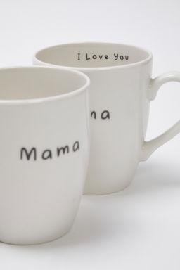 Trendyolmilla Home 2li Porselen Moms Coffee Bask?l? Kupa TPHSS25UP00007  фото 6