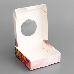 Цена за 5 шт. Коробка подарочная сборная с окном, упаковка, Счастливых моментов, 10?10?3 см