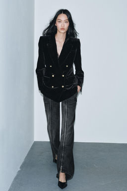 ZW COLLECTION WIDE-LEG MID-WAIST JEANS WITH ZIPS
