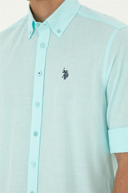 U. S. Polo Assn / Мужская базовая рубашка зеленого цвета с длинным рукавом - U.s. polo assn фото 7