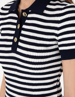 Lacivert Slim Fit Triko Ti__rt - Pierre cardin фото 7