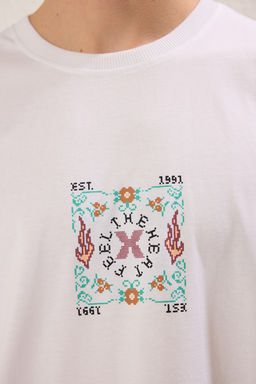 TRENDYOL MAN Siyah Oversize/Genis Kesim Bask?l? %100 Pamuk T-Shirt TMNSS25TS00067 - Trendyolmilla фото 3