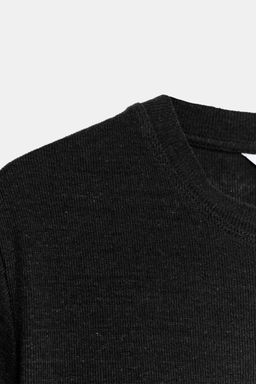 CAMISETA CON LINO MANGA CORTA / Carb?n - Zara фото 7