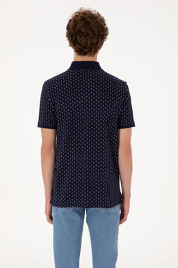 Erkek Regular Fit Polo Yaka Lacivert Desenli Ti__rt Sepette S_rpriz _ndirim - U.s. polo assn фото 5