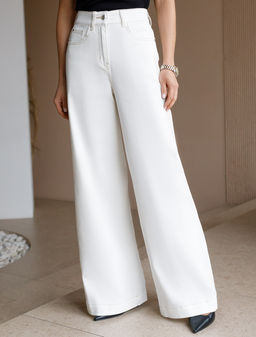 VILATTE / Джинсы-трубы с контрастной строчкой фото 2