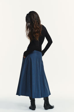 CHECKED PLEATED MIDI SKIRT - Zara фото 6