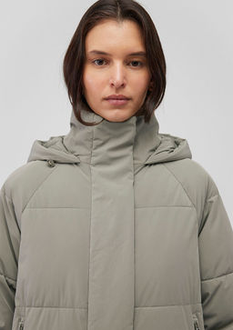 Kapusonlu Gri Sisme Mont - Mavi фото 5