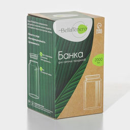 Банка для сыпучих продуктов BellaTenero «Эко», 2 л, 12×20 см, с бамбуковой крышкой, стекло, прозрачная
