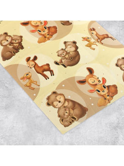 Цена за 10 шт. Наклейки детские бумажные «Олень и медвежонок», c раскраской на обороте, 10×14 см