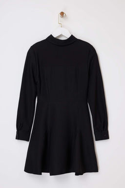 Siyah Mini Dokuma Elbise TWOAW26EL00305