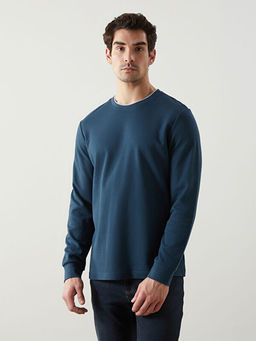 Bisiklet Yaka Uzun Kollu Erkek Sweatshirt