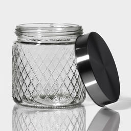 Банка для хранения сыпучих «Премиум», 850 мл, 11×12 см, с металлической крышкой, стекло