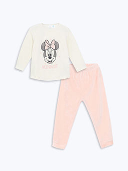 Minnie Mouse Bask?l? K?z Bebek Ti??rt ve E?ofman Alt 2li Tak?m