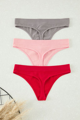 Trendyolmilla Siyah-Beyaz-Mavi 3lu Paket Seamless/Dikissiz Tanga Orme Kulot THMAW25KU00021  фото 3