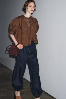 ZW COLLECTION LACE BLOUSE - Zara фото 8