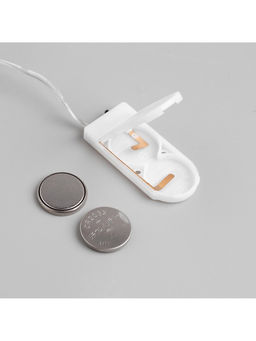 Гирлянда «Нить» 1 м роса, IP20, серебристая нить, 10 LED, батарейки CR2032×2 (в комплекте), свечение тёплое белое
