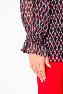 Блуза Swallow 803.2 черный+серебряный узор фото 740