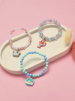 Браслет детский «Выбражулька», 3 шт. сияние, d=6 см русалка, корона, ракушка, цветной