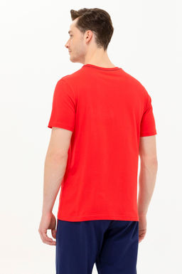 Мужская красная футболка с круглым вырезом - U.s. polo assn фото 5