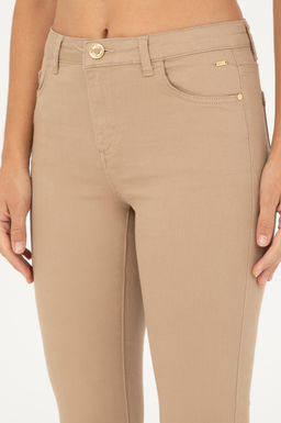 Женские брюки песочного цвета из парусины - U.s. polo assn фото 5