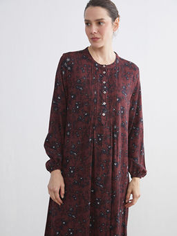 Hakim Yaka Desenli A Kesim Elbise