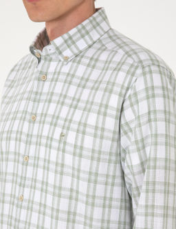 Ye_il Regular Fit Ekose Uzun Kollu G_mlek - Pierre cardin фото 7