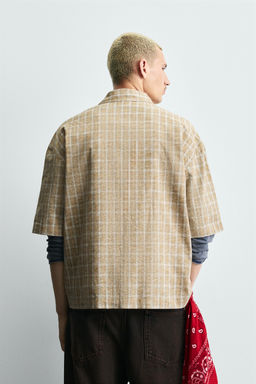 BOXY FIT CHECK SHIRT - Zara фото 3