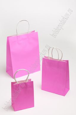 Пакет крафтовый 21*27*11 см (12 шт) SF-7176, фукси