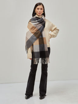 В составе шерсть ! теплый двусторонний палантин - Tantino фото 4