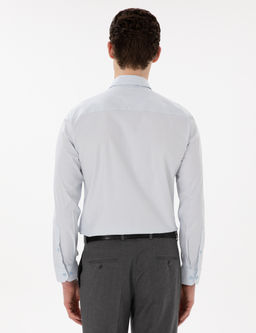 A__k Mavi Slim Fit Uzun Kollu Basic G_mlek