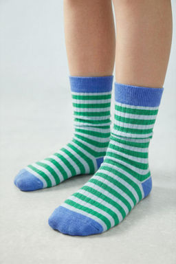 PACK DOS CALCETINES ALTOS RAYAS / Verde