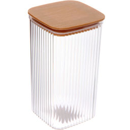 Банка для продуктов пластиковая "BAMBOO" 1200мл квадратная