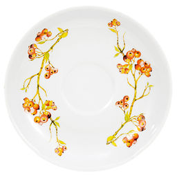 Чашка чайная фарфоровая Снегири 450мл, д10,5см, h9см, форма Ностальгия, с блюдцем (Россия) - Домашняя мода фото 2