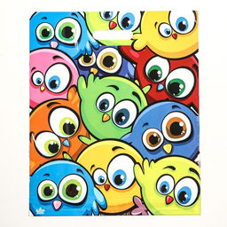 Цена за 50 шт. Пакет «Забавные птички», полиэтиленовый с вырубной ручкой, 38×45 см, 60 мкм