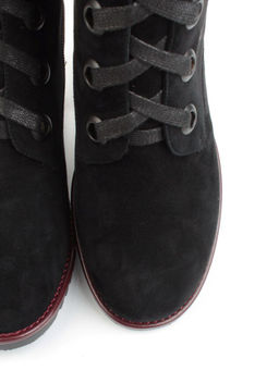 02-KF20025 BLACK Сапоги зимние женские (натуральная замша, байка и натуральный мех) - Фабричный китай фото 9