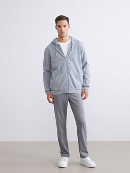 Kap??onlu Uzun Kollu Erkek Fermuarl? Sweatshirt