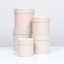 Набор шляпных коробок 5 в 1 Ваниль, 20 20 20 13,5 13,5 13,5 см